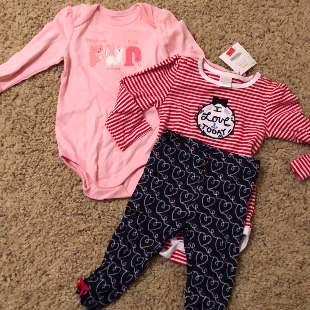 2  12-18m. NWT Gymboree onsies. One with pants.